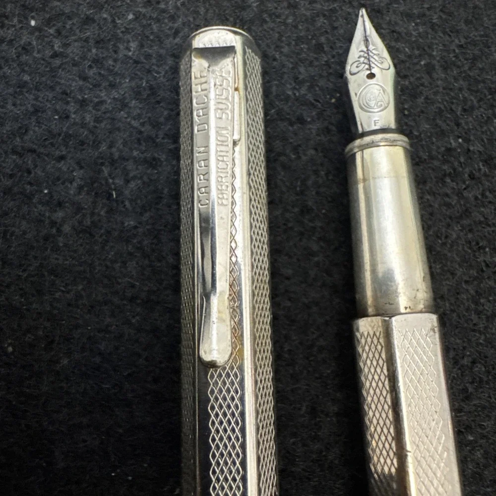 CARAN d'ACHE Fountain pen Ecridor Retro Silver Rhodium Plated, F Nib Vintage